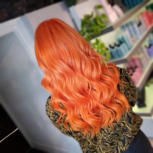 Neon Orange Hair Colour at Perfectly Posh Hair Salon in Hungerford